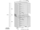 Armadio Scarpiera 6 Ante e 1 Ripiano a Ribalta 114x35x200 cm Savona 6A 1R Bianco Opaco/Rovere Wotan  