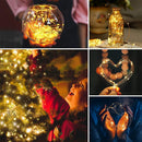 Luci di Natale 50 MicroLed Bianco Caldo a batteria da Interno