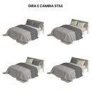 Set Lenzuola Sopra Sotto e Federe Doubleface Fumo\/Panna Varie Misure