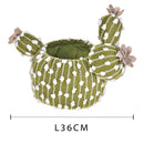 Set 2 Contenitori Decorativo a Forma di Cactus Larghezza 36 cm