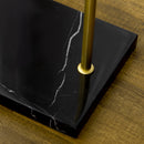 Appendiabiti da Ingresso  35x25x170 cm 2 Ganci in Metallo e Marmo Oro e Nero