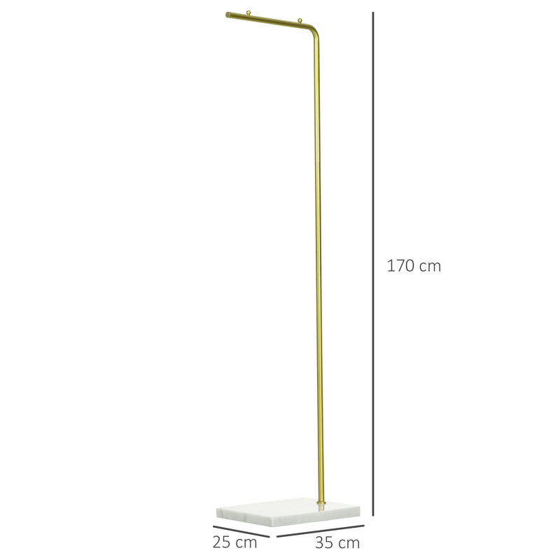 Appendiabiti da Ingresso 35x25x152 cm  in Metallo e Marmo Oro e Bianco