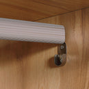 Armadio Guardaroba con Appendiabiti 105x48x160 cm 3 Cassetti in Poliestere e 3 Ripiani in Truciolato  color Legno