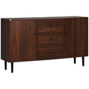 Credenza Moderna per Soggiorno 127x40x76 cm 2 Armadietti e 3 Cassetti in Truciolato e Legno Marrone