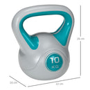 Kettlebell per Allenamento 10 Kg Base Piatta e Impugnatura per Stacchi in PU e Sabbia Verde Scuro