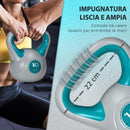 Kettlebell per Allenamento 10 Kg Base Piatta e Impugnatura per Stacchi in PU e Sabbia Verde Scuro