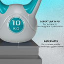 Kettlebell per Allenamento 10 Kg Base Piatta e Impugnatura per Stacchi in PU e Sabbia Verde Scuro