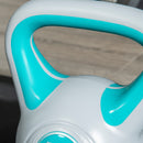 Kettlebell per Allenamento 10 Kg Base Piatta e Impugnatura per Stacchi in PU e Sabbia Verde Scuro