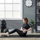 Kettlebell per Allenamento 2 Kg Base Piatta e Impugnatura per Stacchi in PU e Sabbia Rosa