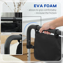 Maniglia Letto per Anziani 87x51,5 cm Larghezza e Altezza Regolabile in Acciaio Argento