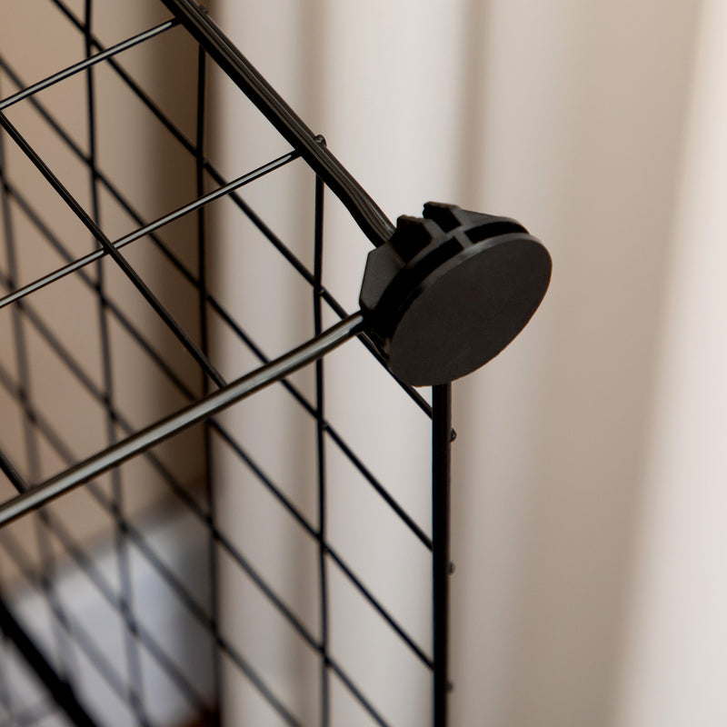 Libreria a 9 Cubi in Rete 35x35x35 cm con Pannelli in Acciaio e Polipropilene Nero