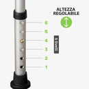 Sedia per Doccia 51,5x49,5x68,5-81 cm Altezza Regolabile su 6 Livelli e Schienale Ricurvo in Alluminio ed EVA Verde e Bianco