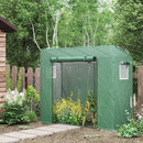 Serra da Giardino 200x77x148-169 cm 2 Finestre e Copertura Rinforzata in Acciaio e PE Verde