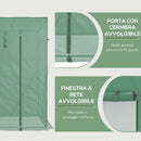 Serra da Giardino 200x77x148-169 cm 2 Finestre e Copertura Rinforzata in Acciaio e PE Verde