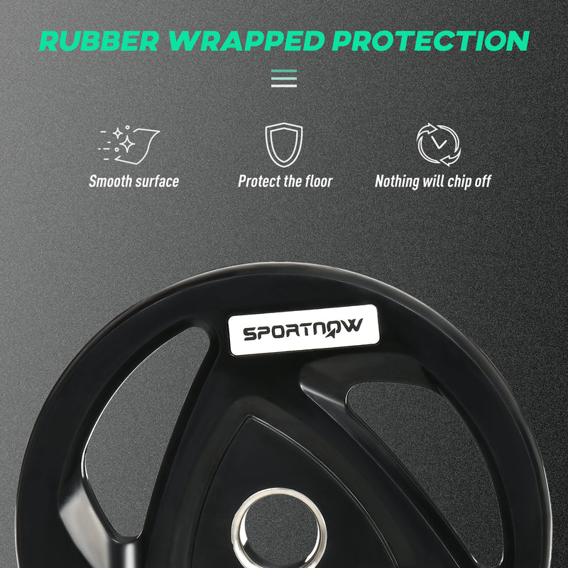 Set di 2 Dischi Pesi da 20 kg per Bilanciere Ø40x4,5 cm in Acciaio con Rivestimento in Gomma Nero