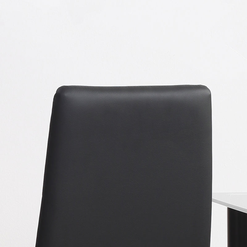 Set di 4 Sedie da Pranzo 41x50x97 cm con Schienale Alto in Similpelle Nero
