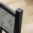 Set da Pranzo Tavolo e 4 Sedie Seduta Imbottita in Metallo e MDF Grigio e Nero