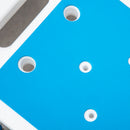 Sgabello per Doccia Bagno 42,5x27x44-51,5 cm Piedini Antiscivolo a Ventosa in Alluminio Blu e Bianco