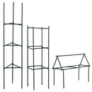 Sostegni 38x38x182 cm a 3 Livelli per Piante Rampicanti Pomodori Frutti e Ortaggi in Acciaio e PP Verde