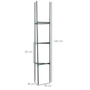 Sostegni 38x38x182 cm a 3 Livelli per Piante Rampicanti Pomodori Frutti e Ortaggi in Acciaio e PP Verde