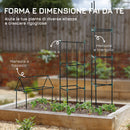 Sostegni 38x38x182 cm a 3 Livelli per Piante Rampicanti Pomodori Frutti e Ortaggi in Acciaio e PP Verde