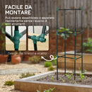 Sostegni 38x38x182 cm a 3 Livelli per Piante Rampicanti Pomodori Frutti e Ortaggi in Acciaio e PP Verde
