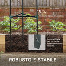 Sostegni 38x38x182 cm a 3 Livelli per Piante Rampicanti Pomodori Frutti e Ortaggi in Acciaio e PP Verde