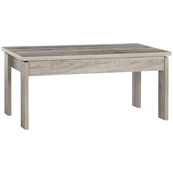 acquista Tavolino da Caffè  100x55x45 cm con Piano Rettangolare e 4 Gambe in Truciolato Grigio