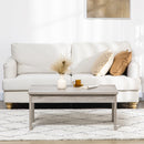 Tavolino da Caffè  100x55x45 cm con Piano Rettangolare e 4 Gambe in Truciolato Grigio