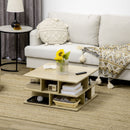 Tavolino da Caffè a 2 Livelli 70x70x36,5 cm con Ripiani Aperti in Truciolato color Legno