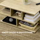 Tavolino da Caffè a 2 Livelli 70x70x36,5 cm con Ripiani Aperti in Truciolato color Legno