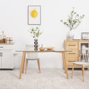 Tavolo Rettangolare 150x75x76 cm Max 6 Persone in Acciaio con Piano in Vetro Temperato