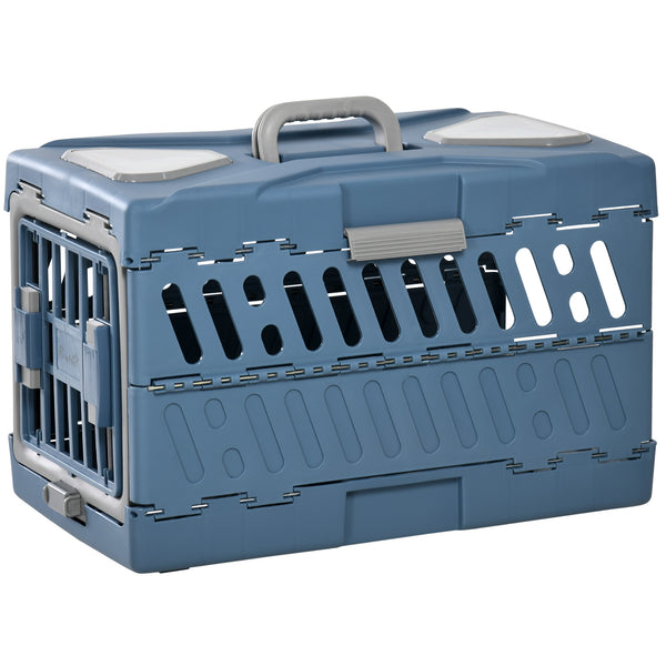 sconto Trasportino per Cani e Gatti Pieghevole 56x31x37 cm Convertibile in Cuccia in PP e PVC Blu
