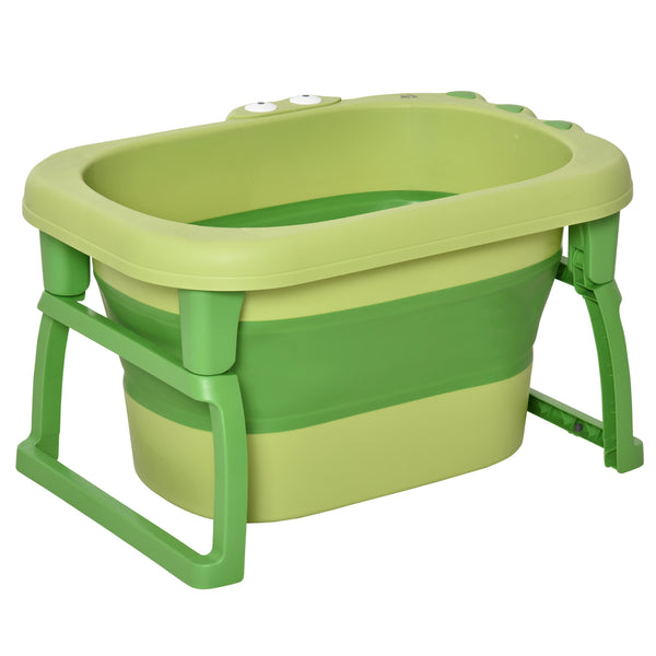 acquista Vaschetta Bagnetto per Bambini 75,3x55,4x43 cm Antiscivolo Pieghevole Verde