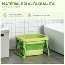 Vaschetta Bagnetto per Bambini 75,3x55,4x43 cm Antiscivolo Pieghevole Verde