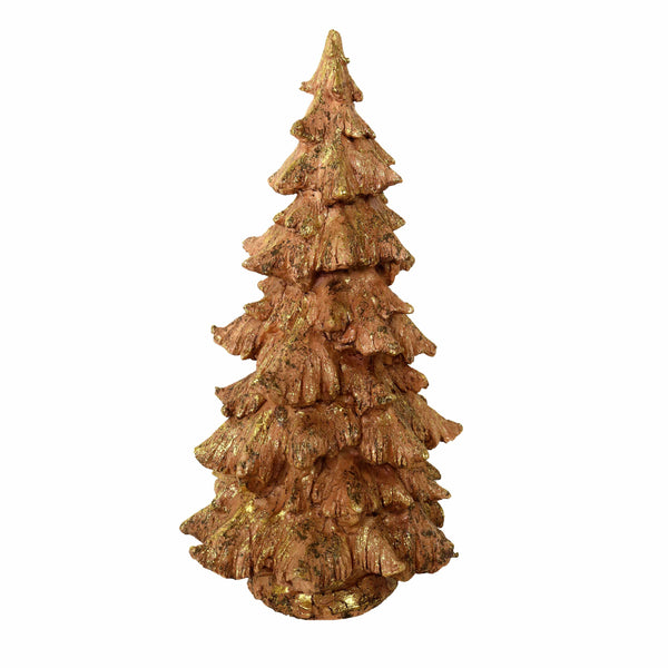 Mini Albero di Natale in Resina rosa glitter oro cm Ø24xh46 acquista