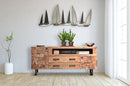 Mobile Mumbai 175x40x77 cm in Legno di Acacia e in Ferro Marrone e Nero