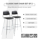 Set 2 Sgabelli Alti da Bar 42,5x48,5x104 cm in Metallo Nero