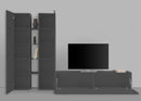Parete Attrezzata Soggiorno 280x30x180 cm Maruska n°10 Grigio Antracite Opaco