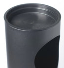 Pattumiera Gettacarte Ø24,3xh66,5 cm con Posacenere In Acciaio Verniciato Nero