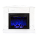 Camino Elettrico da Pavimento ad Angolo 85x106x53 cm Effetto Fiamma 1500W Madeira & lorance Bianco