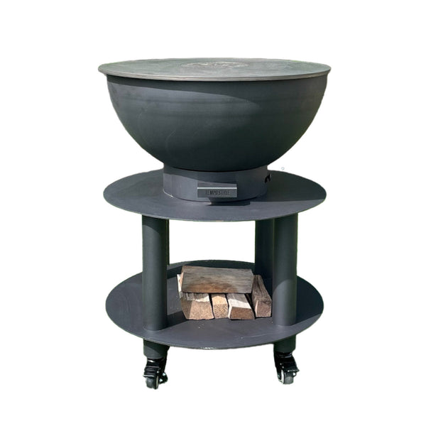 prezzo Barbecue a Legna e a Carbone Ø75xH86 cm in Acciaio Corten con Accessori Stromboli Antracite