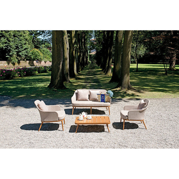 Set da Giardino in Alluminio Vorghini Albissola Legno e Tortora sconto