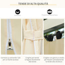 Gazebo da Giardino 3x4m con Tende in Acciaio e Poliestere Bianco e Crema