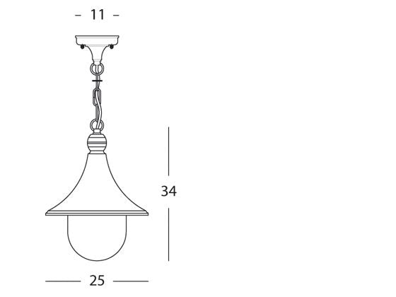Lampada Sospesa Colore Ruggine per Esterno Linea Deluxe Livos