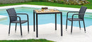Tavolo Quadrato da Giardino 80x80 cm in Wicker Vorghini Orleans Wengé