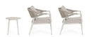 Set 3 Pezzi Salotto da Giardino con 2 Poltrone e Tavolino in Alluminio Corda Poliestere e Pietra Sinterizzata Millor Wall 
