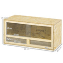 Terrario per Rettili 60x29,5x29,5 cm con Porte in Vetro Scorrevoli e Pannelli in Rete in Legno  