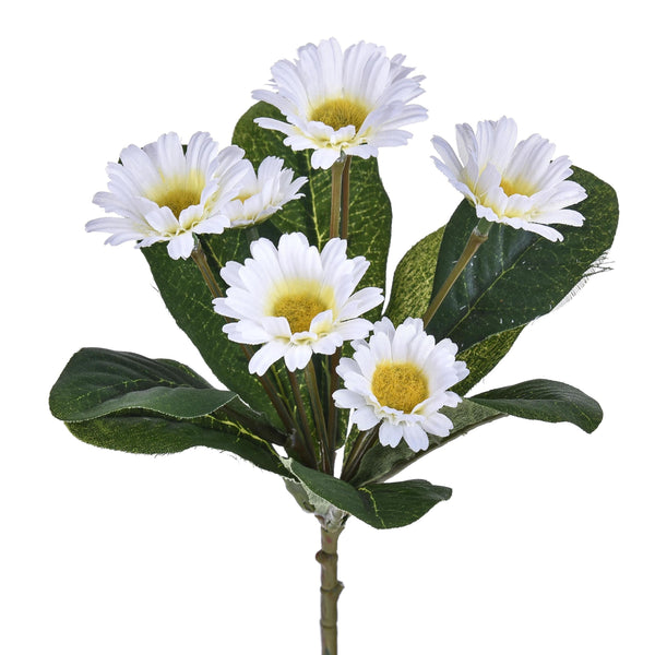 online Set 8 Mazzo di Margherite Artificiali con 7 fiori Altezza 25 cm Bianco