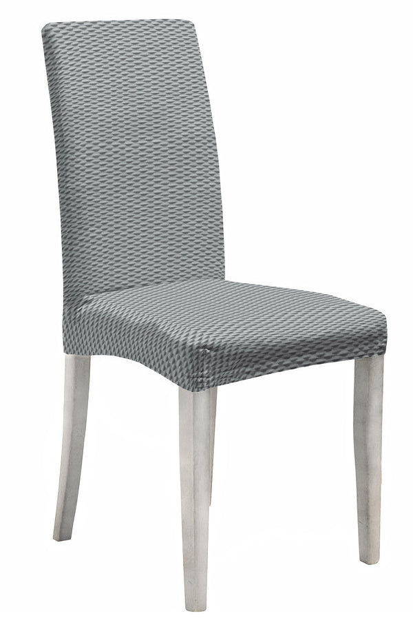 acquista Set 2 Coprisedie con Schienale Elasticizzati in Poliestere Fashion Grigio Chiaro